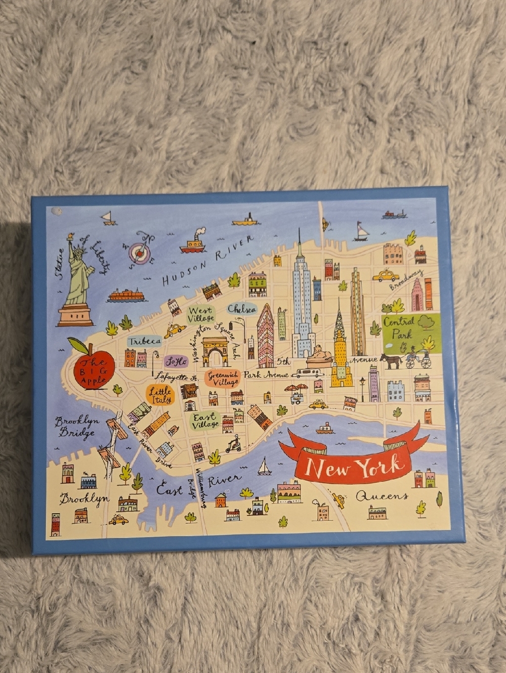 Galison New York City Map With Iconic Sights 1000 Piece Puzzle